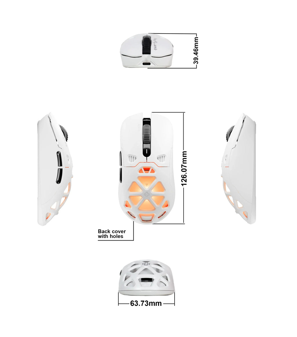 QwertyKey QKM1 vezeték nélküli Bluetooth egér töltődokkal, fehér