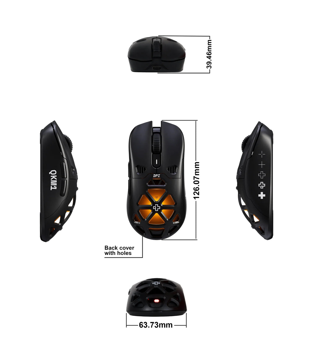 QwertyKey QKM1 vezeték nélküli Bluetooth egér töltődokkal, fekete