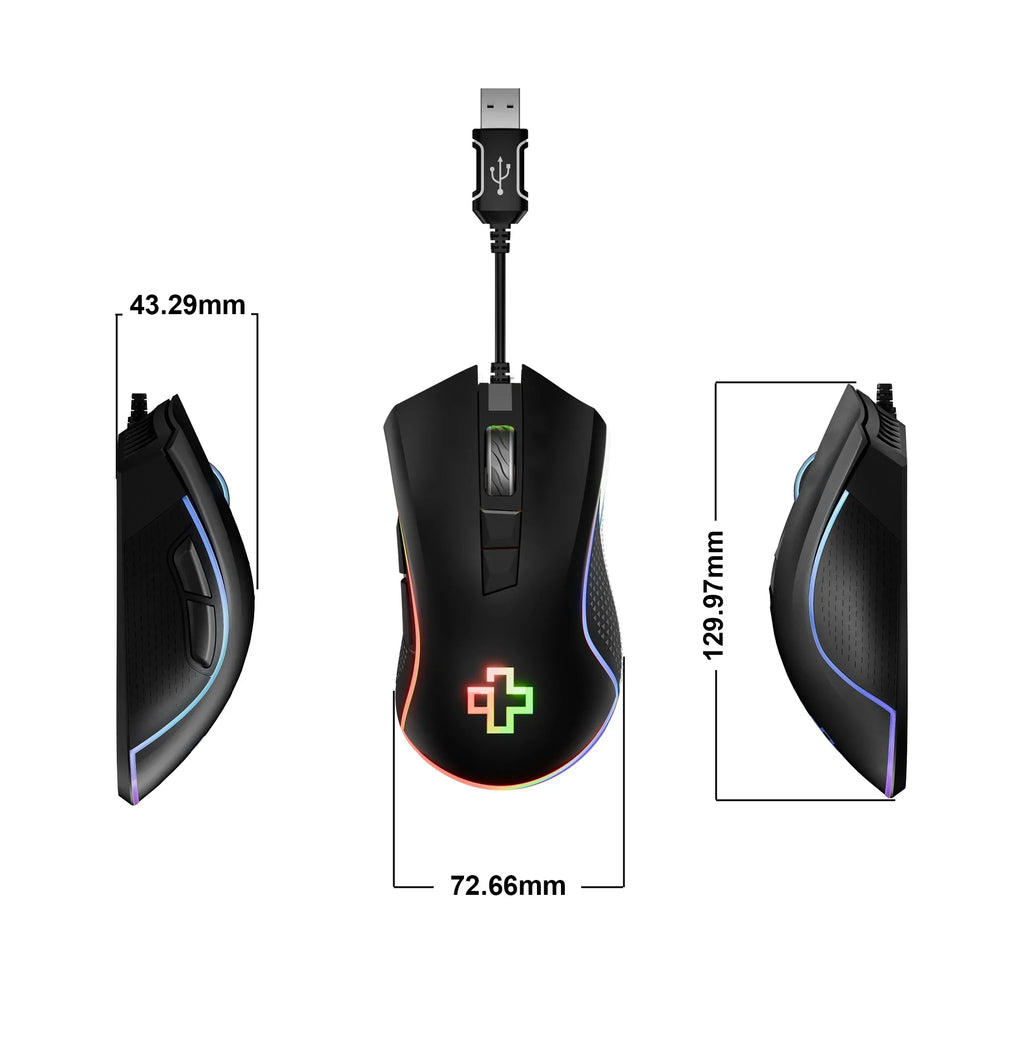 QwertyKey Forge Black RGB gamer egér, 12 000 DPI, szoftverrel