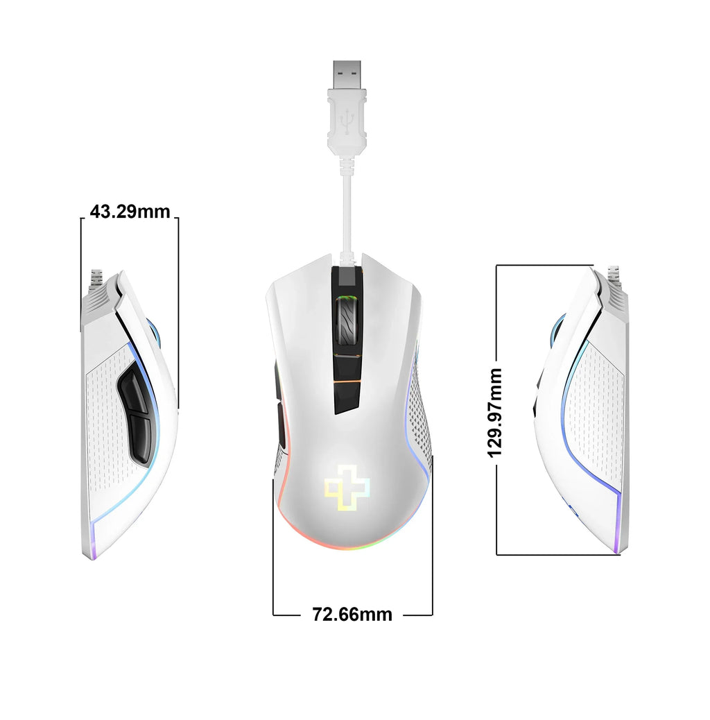 QwertyKey Forge White RGB gamer egér, 12 000 DPI, szoftverrel