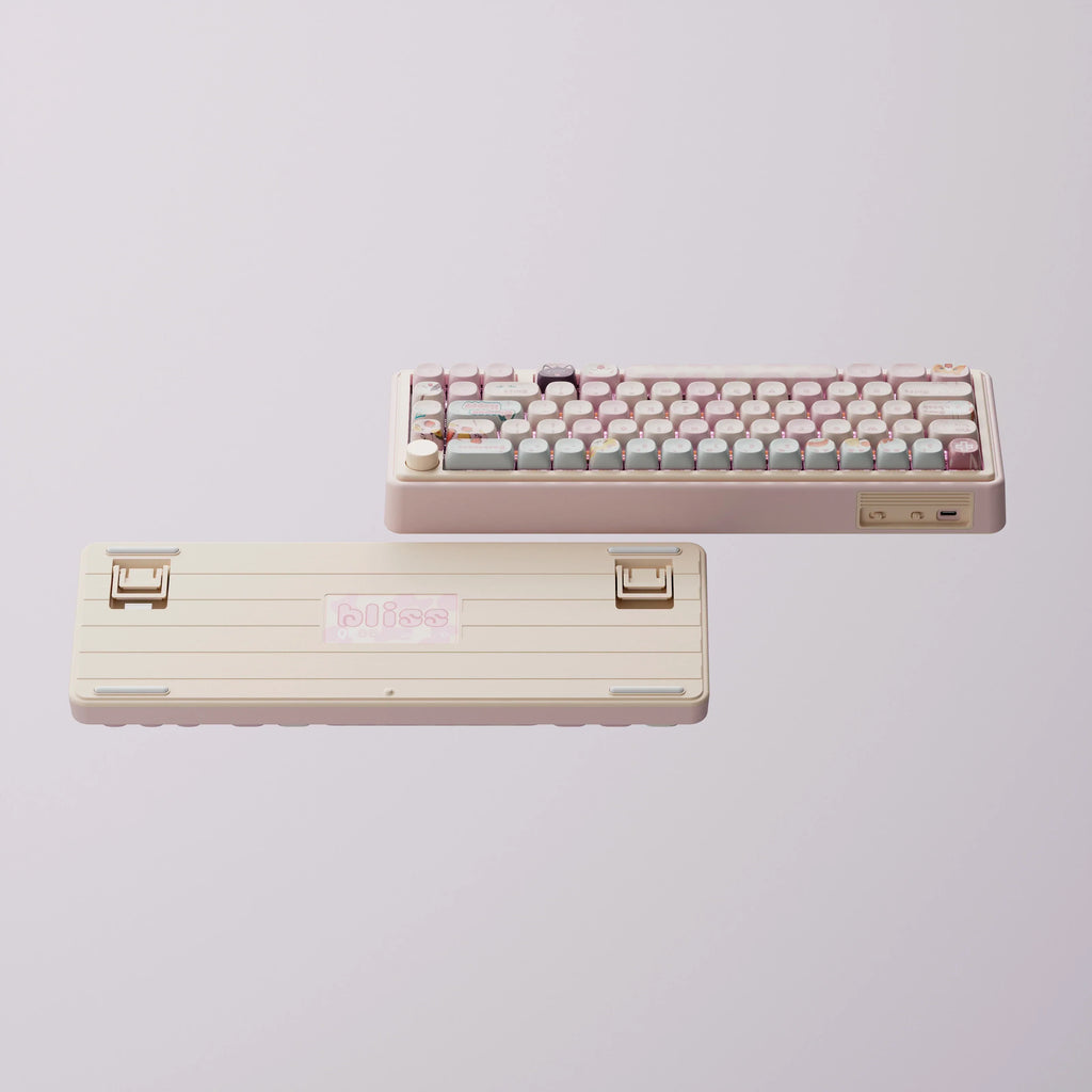 QwertyKey65 Pro Bliss – vezeték nélküli mechanikus gamer billentyűzet, hot-swap, Full RGB, VIA