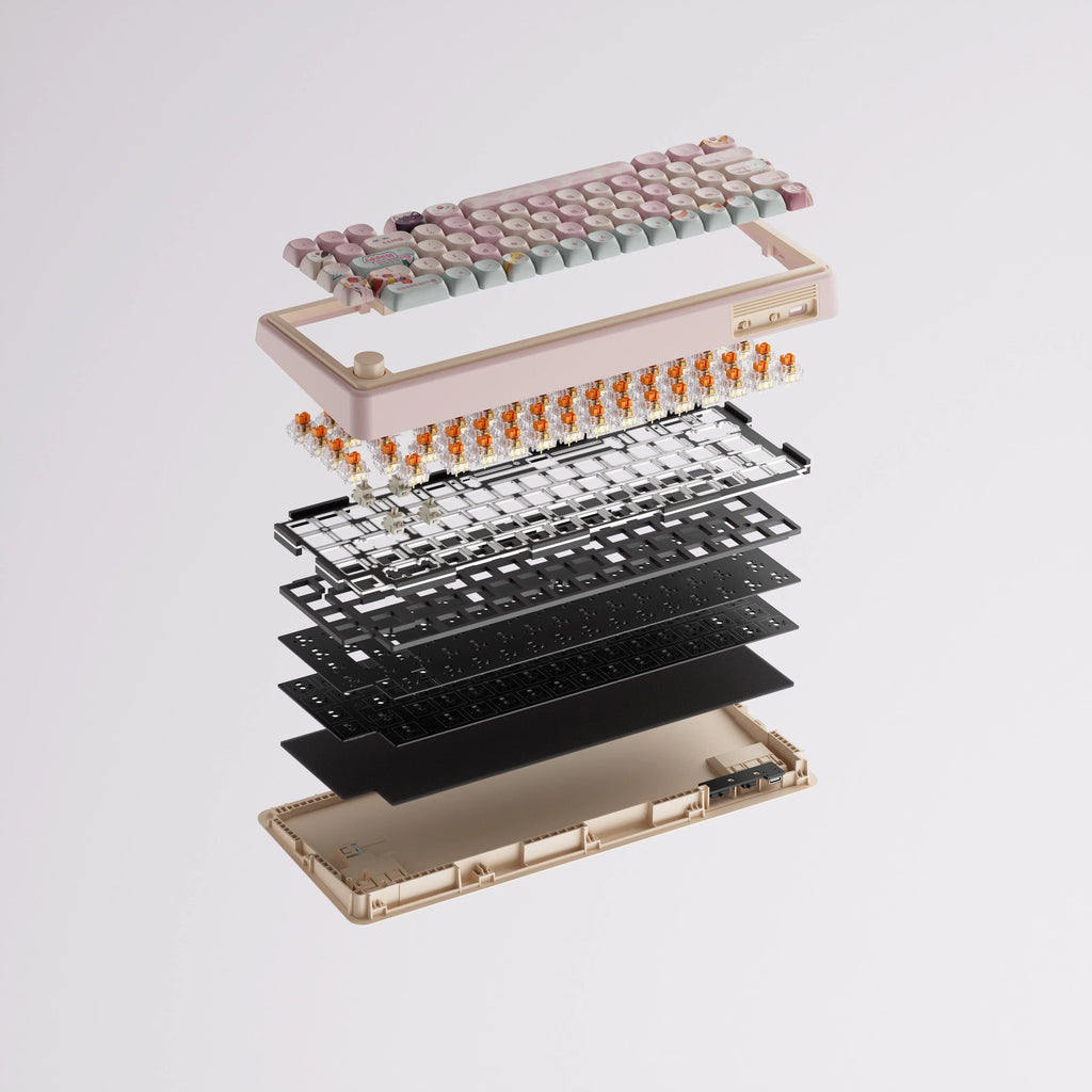QwertyKey65 Pro Bliss – vezeték nélküli mechanikus gamer billentyűzet, hot-swap, Full RGB, VIA
