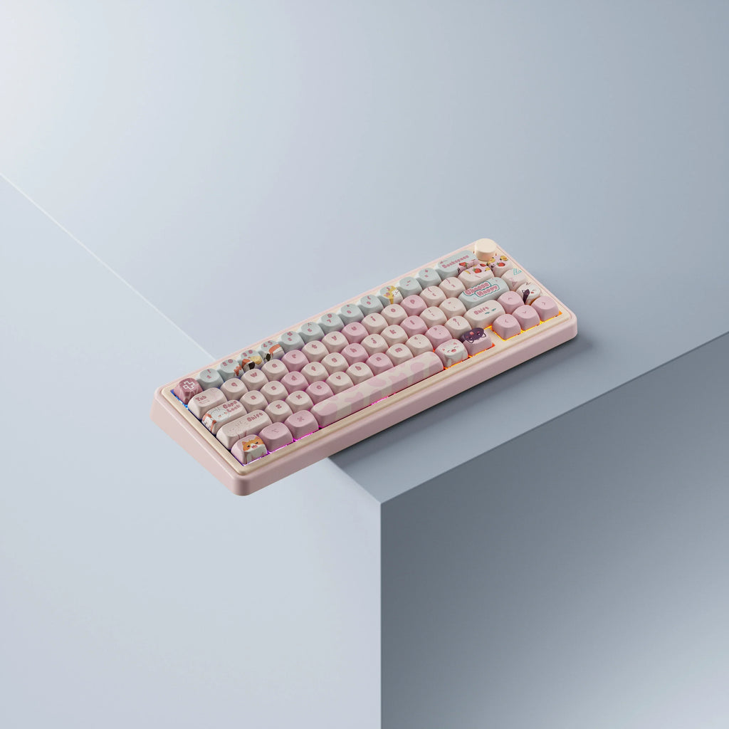 QwertyKey65 Pro Bliss – vezeték nélküli mechanikus gamer billentyűzet, hot-swap, Full RGB, VIA