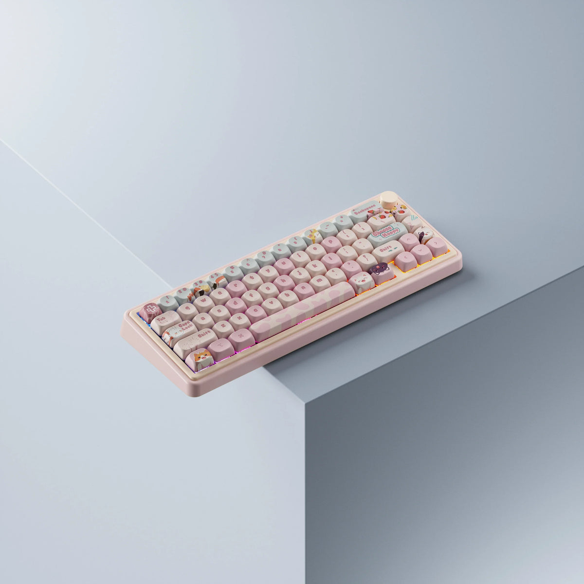 QwertyKey65 Pro Bliss – vezeték nélküli mechanikus gamer billentyűzet, hot-swap, Full RGB, VIA