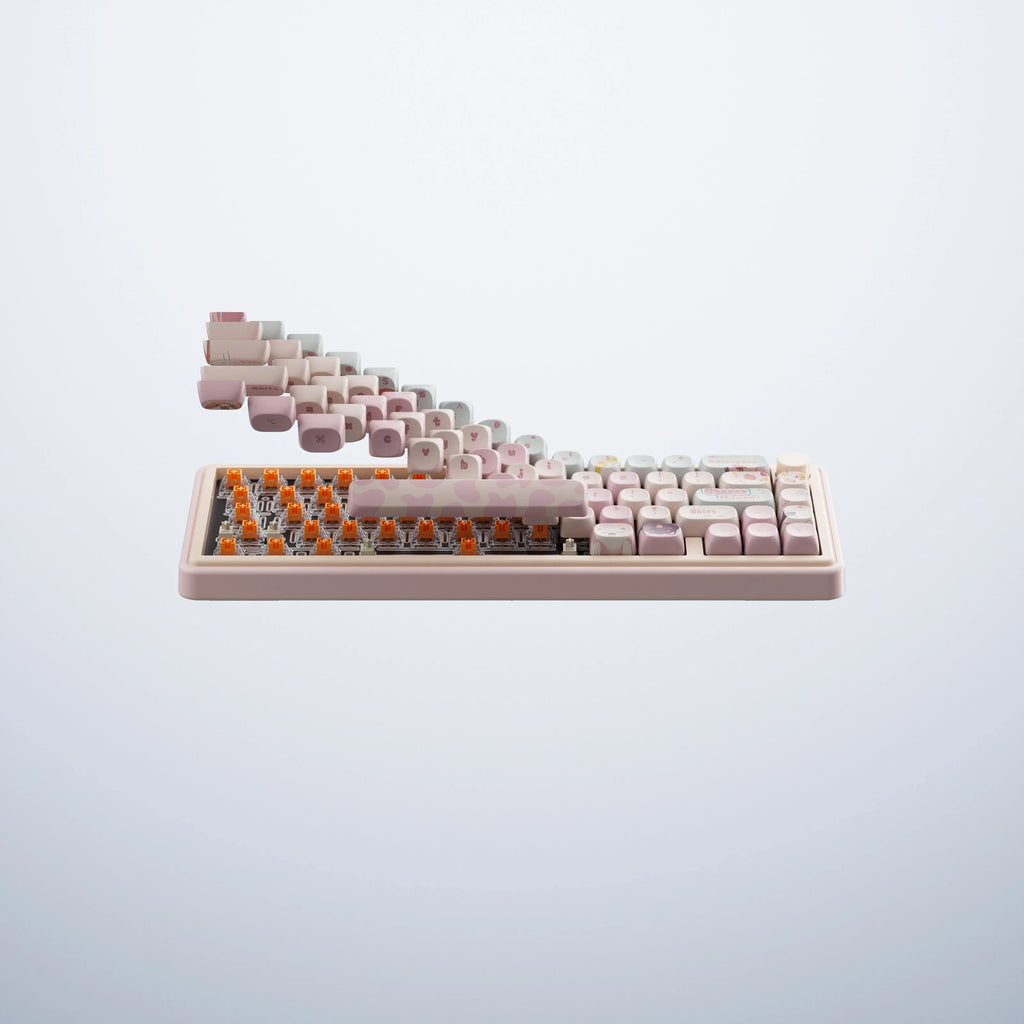 QwertyKey65 Pro Bliss – vezeték nélküli mechanikus gamer billentyűzet, hot-swap, Full RGB, VIA