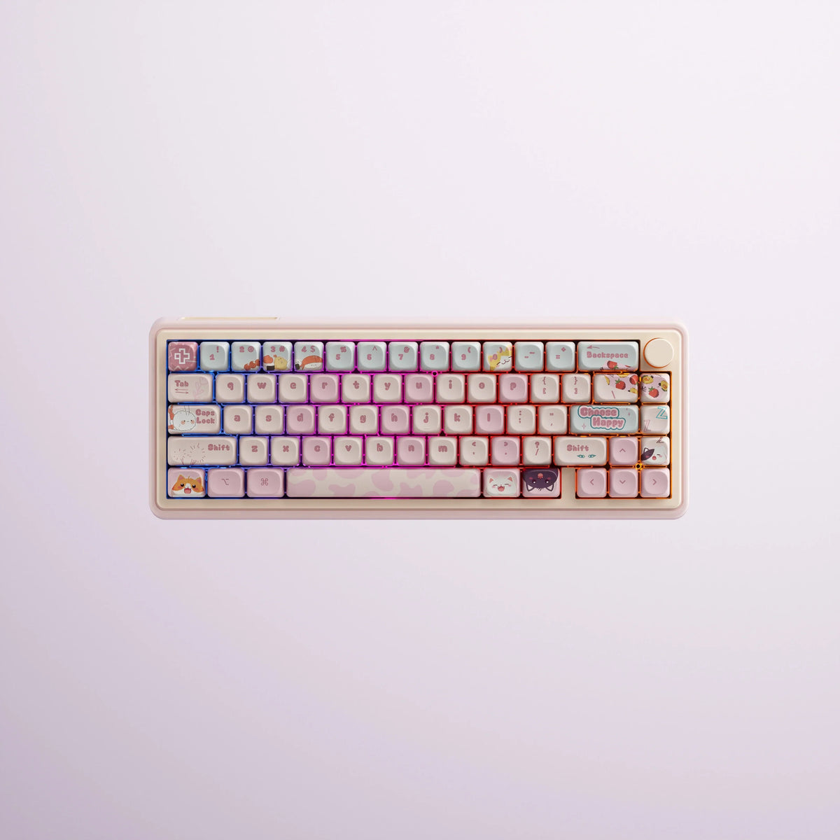 QwertyKey65 Pro Bliss – vezeték nélküli mechanikus gamer billentyűzet, hot-swap, Full RGB, VIA