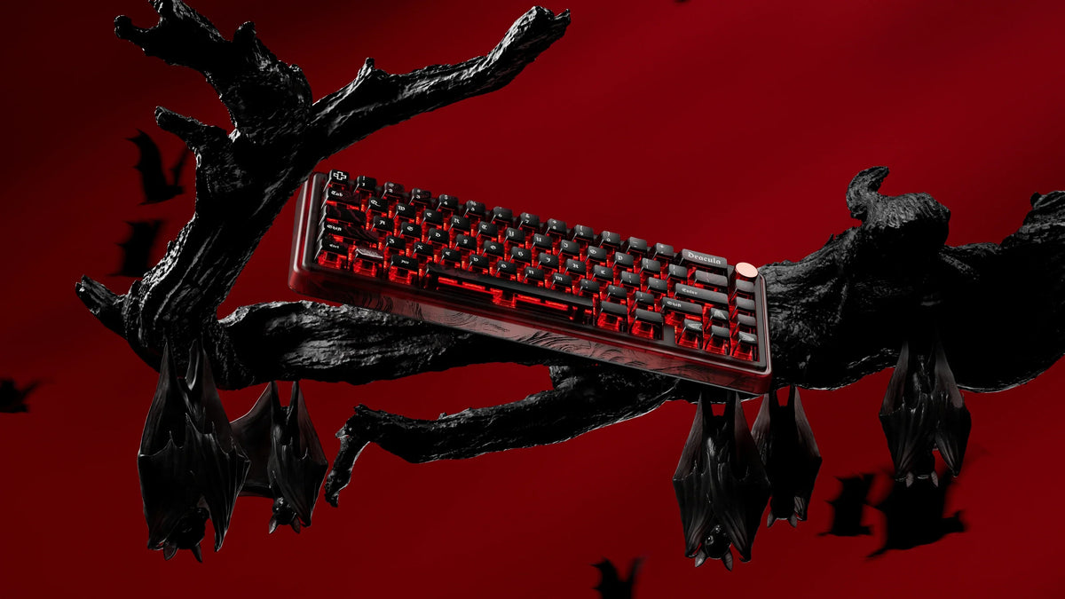 QwertyKey65 Pro Dracula – vezeték nélküli mechanikus gamer billentyűzet, hot-swap, Full RGB, VIA
