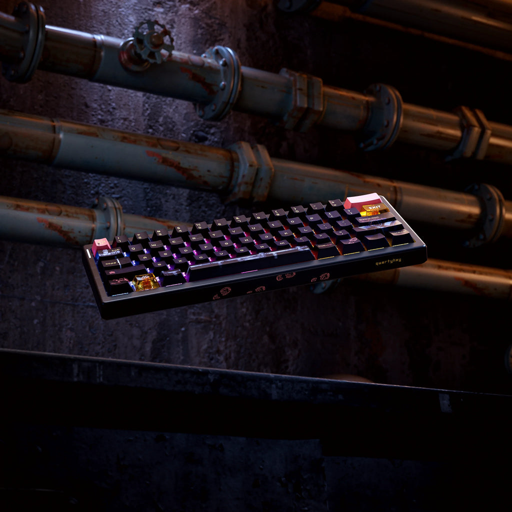QwertyKey61 PRO Fallout – vezeték nélküli mechanikus gamer billentyűzet, hot-swap, Full RGB