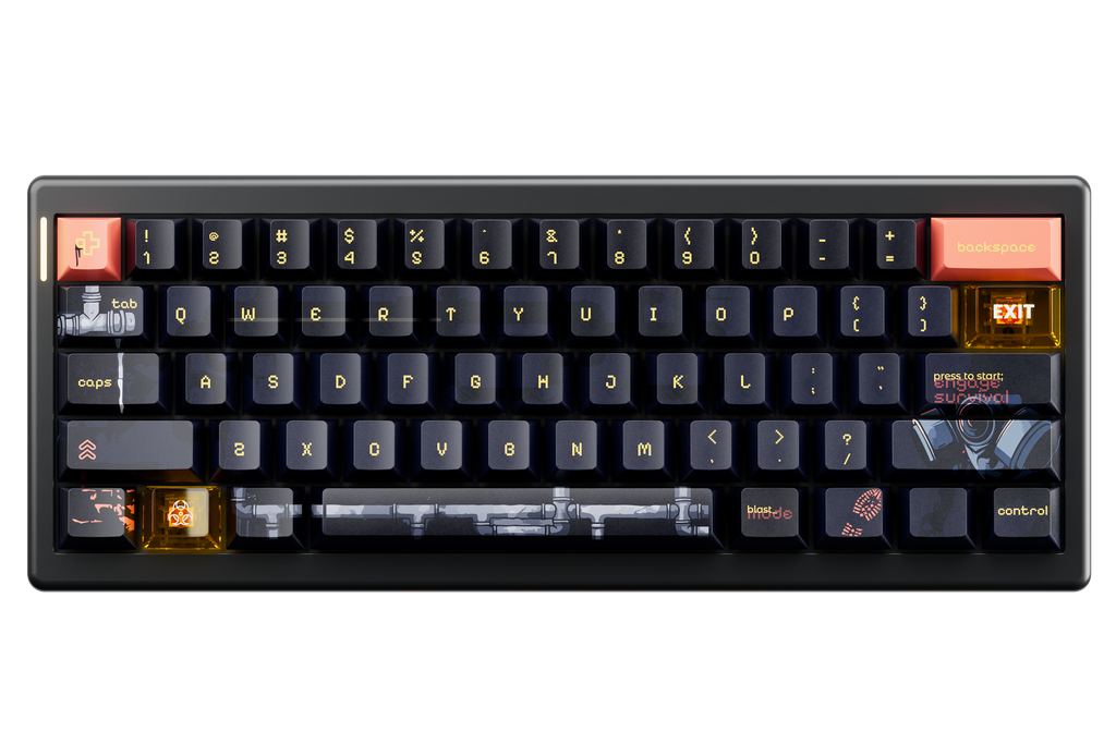 QwertyKey61 PRO Fallout – vezeték nélküli mechanikus gamer billentyűzet, hot-swap, Full RGB