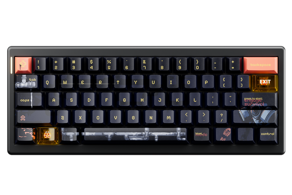 QwertyKey61 PRO Fallout – vezeték nélküli mechanikus gamer billentyűzet, hot-swap, Full RGB