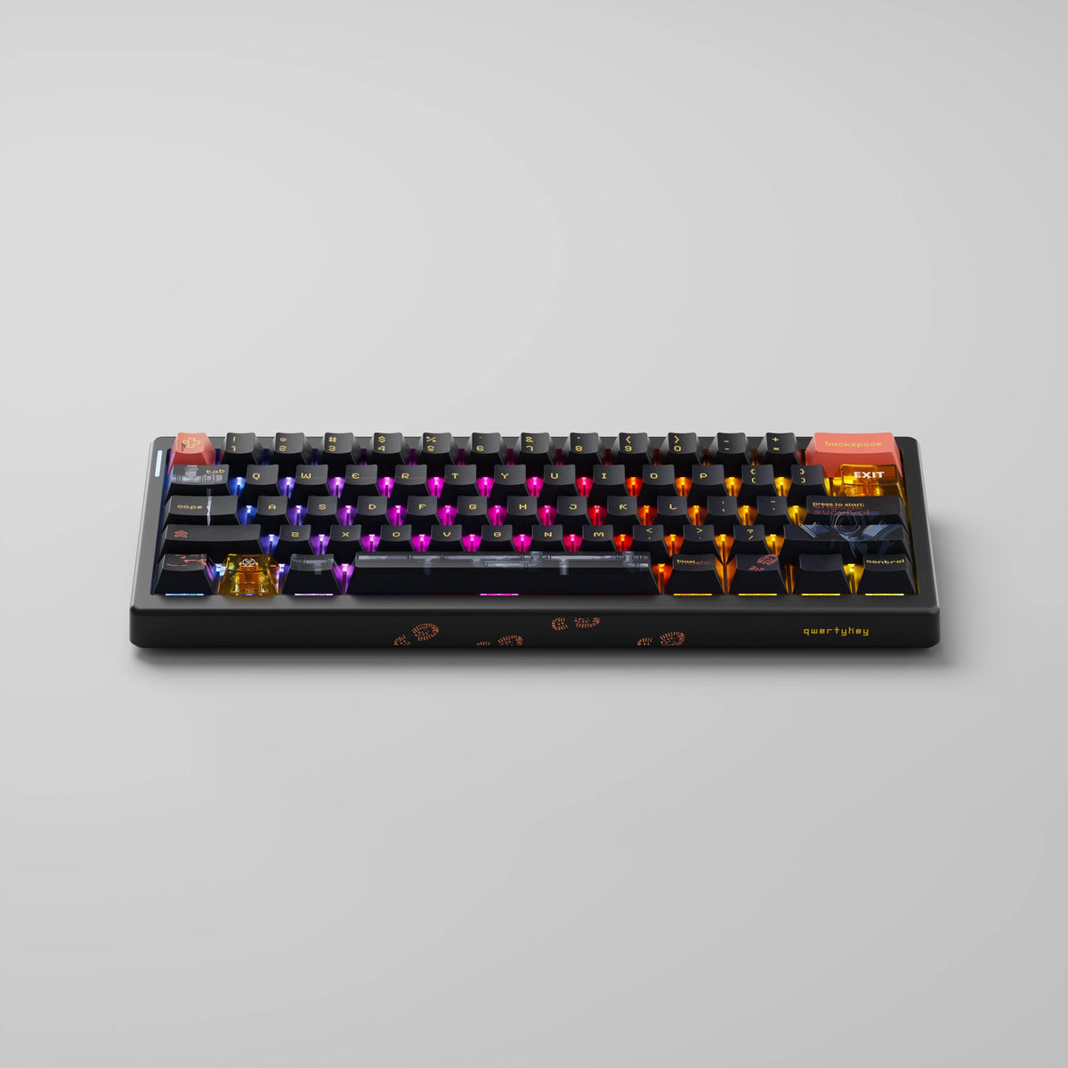 QwertyKey61 PRO Fallout – vezeték nélküli mechanikus gamer billentyűzet, hot-swap, Full RGB