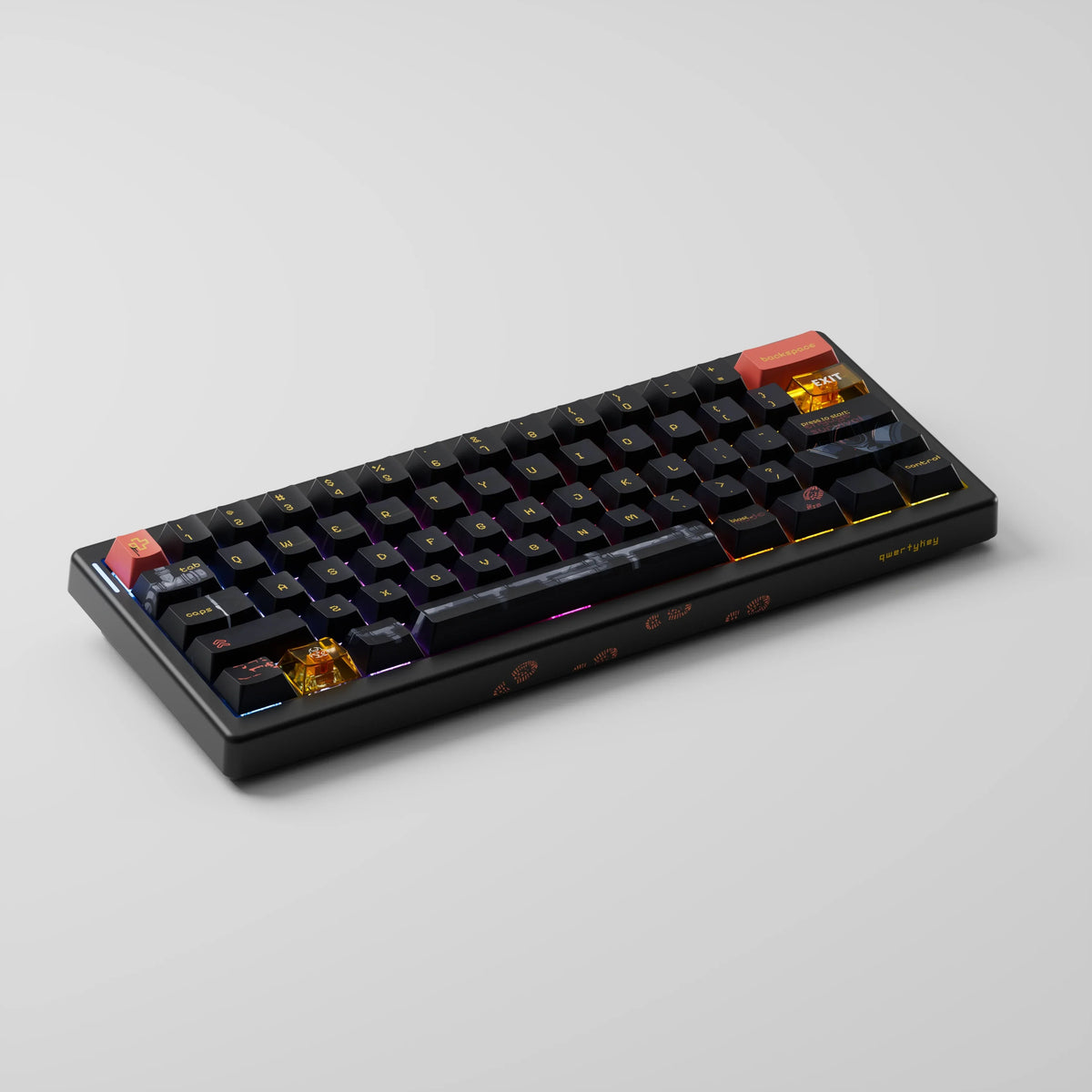 QwertyKey61 PRO Fallout – vezeték nélküli mechanikus gamer billentyűzet, hot-swap, Full RGB
