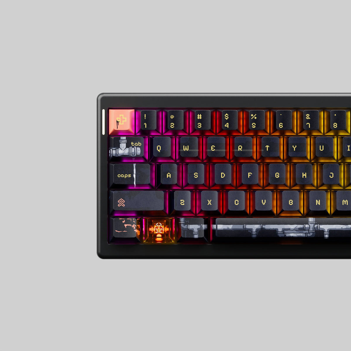 QwertyKey61 PRO Fallout – vezeték nélküli mechanikus gamer billentyűzet, hot-swap, Full RGB