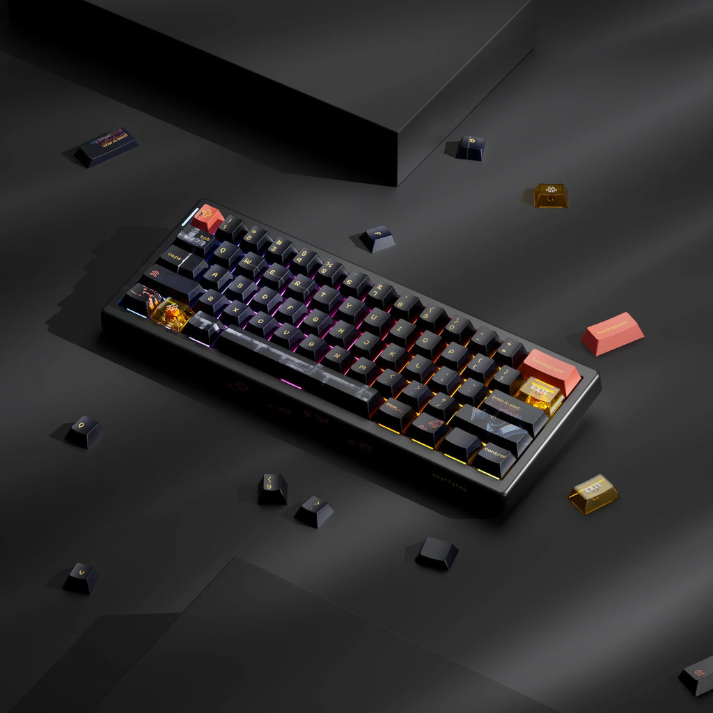 QwertyKey61 PRO Fallout – vezeték nélküli mechanikus gamer billentyűzet, hot-swap, Full RGB