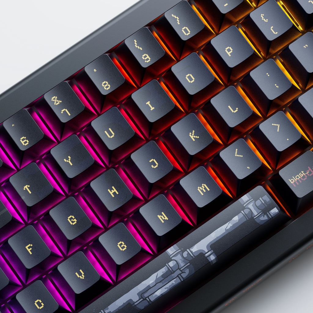 QwertyKey61 PRO Fallout – vezeték nélküli mechanikus gamer billentyűzet, hot-swap, Full RGB