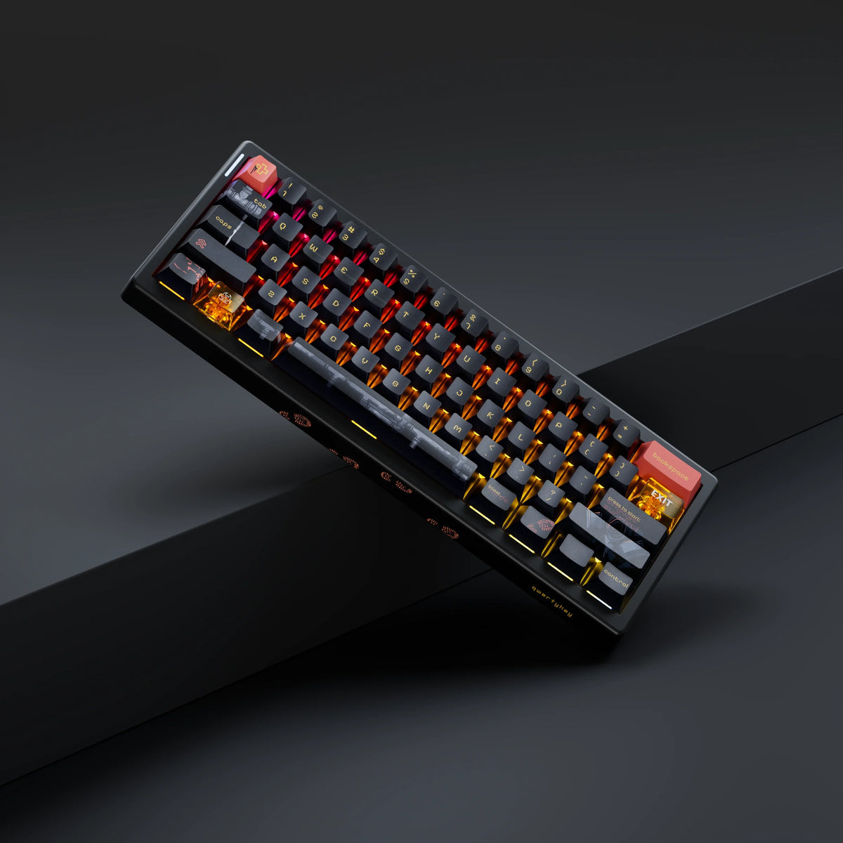 QwertyKey61 PRO Fallout – vezeték nélküli mechanikus gamer billentyűzet, hot-swap, Full RGB