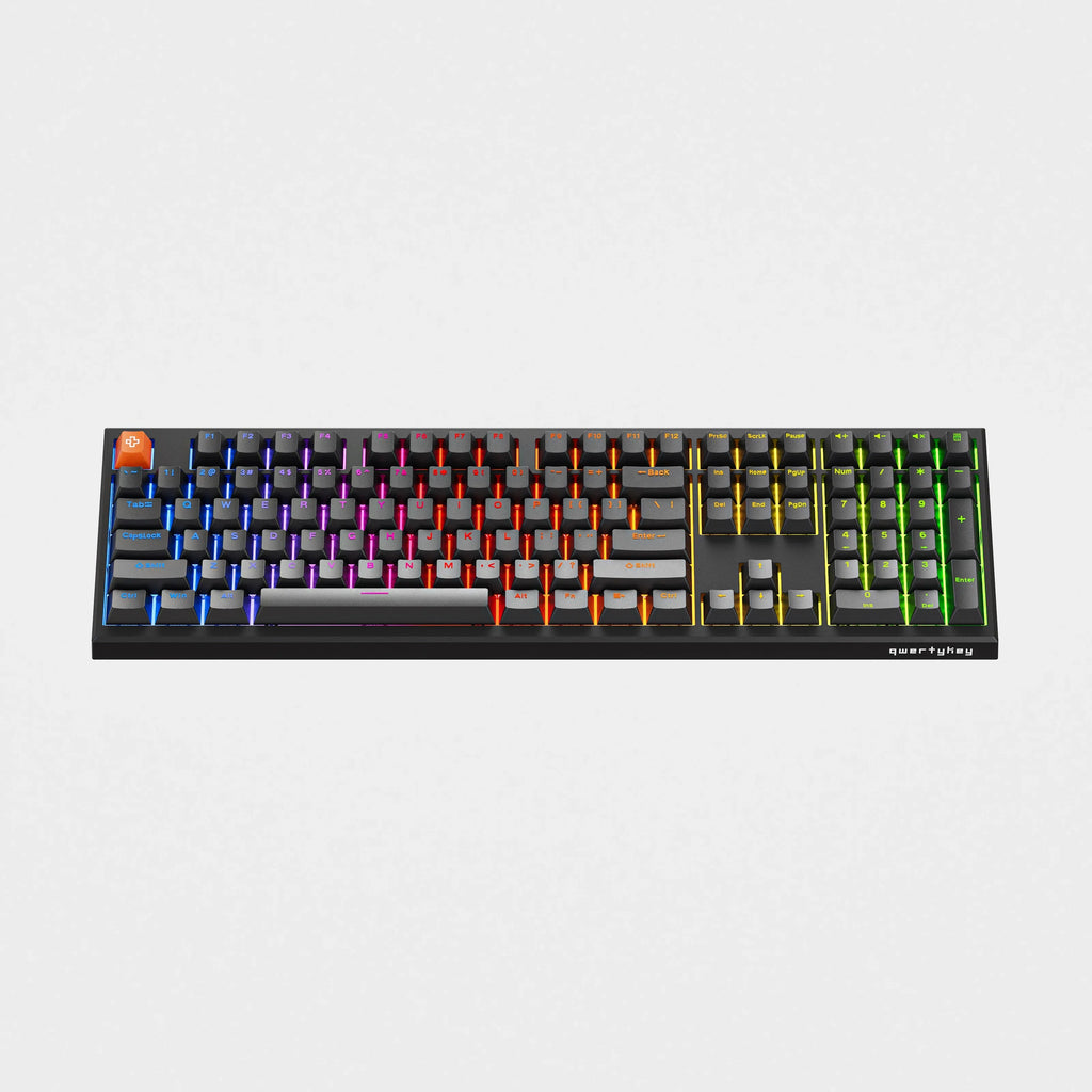 QwertyKey H100 Pro V2 fekete – vezeték nélküli mechanikus gamer billentyűzet, hot-swap, gasket, Full RGB