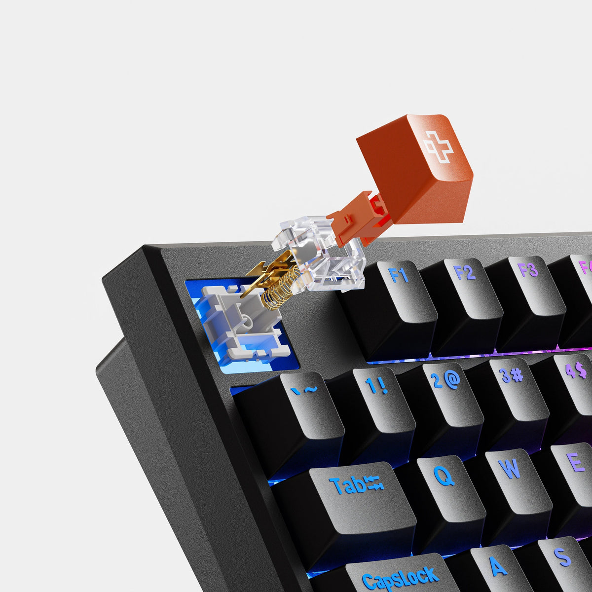 QwertyKey H100 Pro V2 fekete – vezeték nélküli mechanikus gamer billentyűzet, hot-swap, gasket, Full RGB