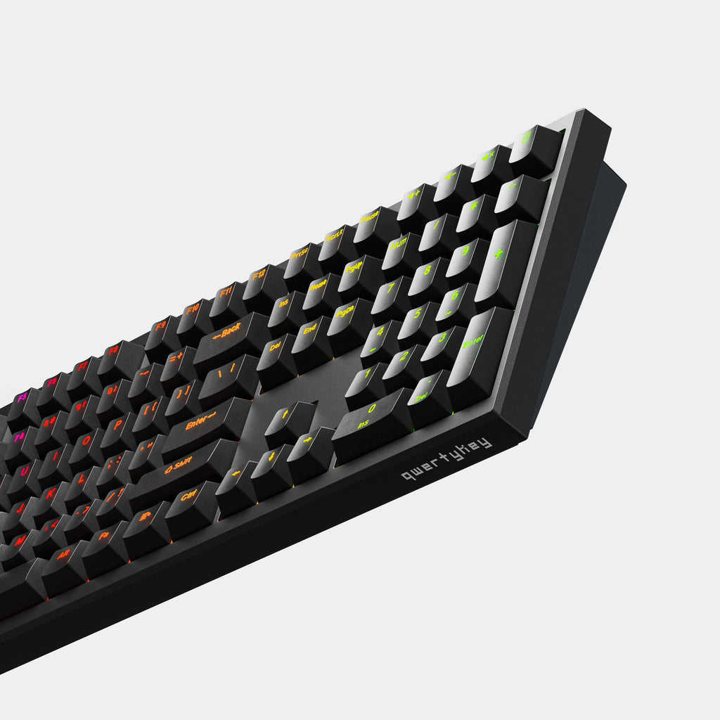 QwertyKey H100 Pro V2 fekete – vezeték nélküli mechanikus gamer billentyűzet, hot-swap, gasket, Full RGB