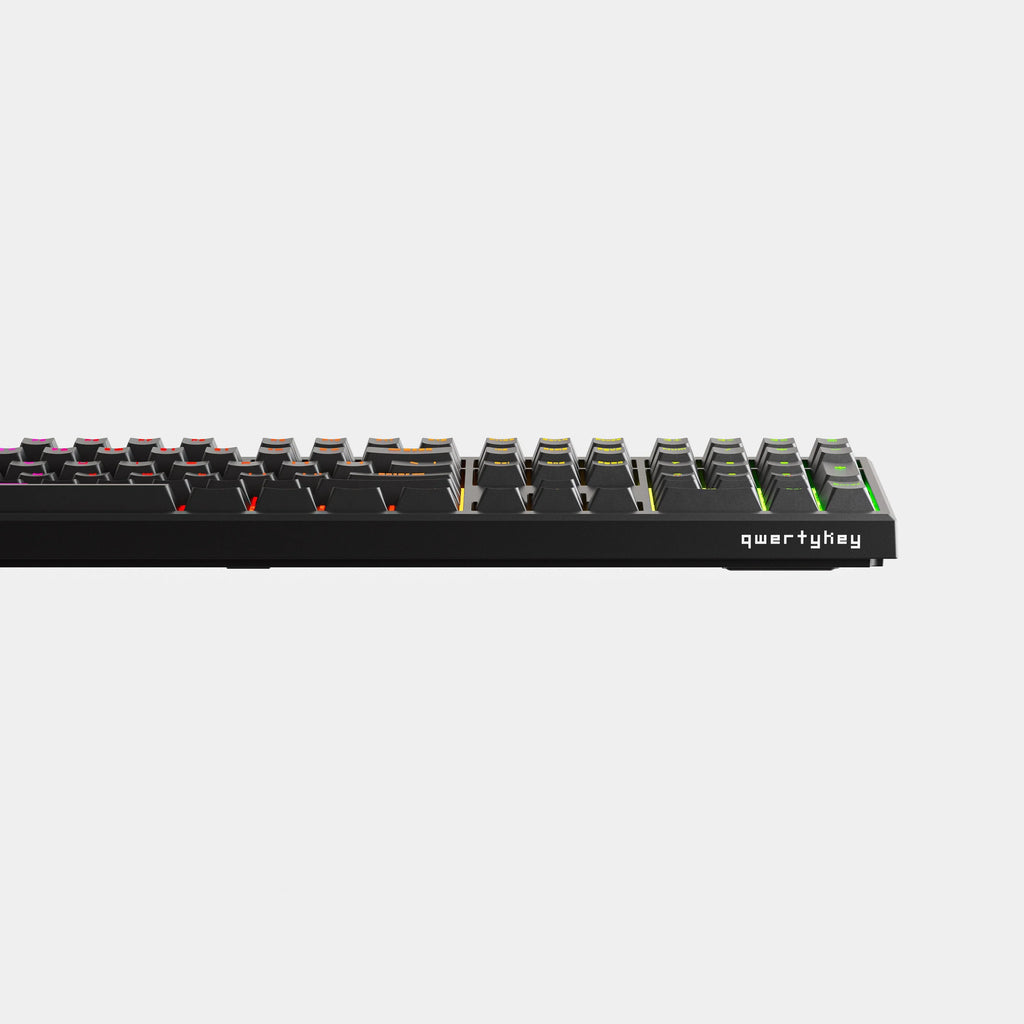 QwertyKey H100 Pro V2 fekete – vezeték nélküli mechanikus gamer billentyűzet, hot-swap, gasket, Full RGB