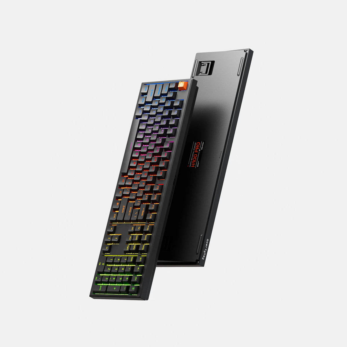 QwertyKey H100 Pro V2 fekete – vezeték nélküli mechanikus gamer billentyűzet, hot-swap, gasket, Full RGB