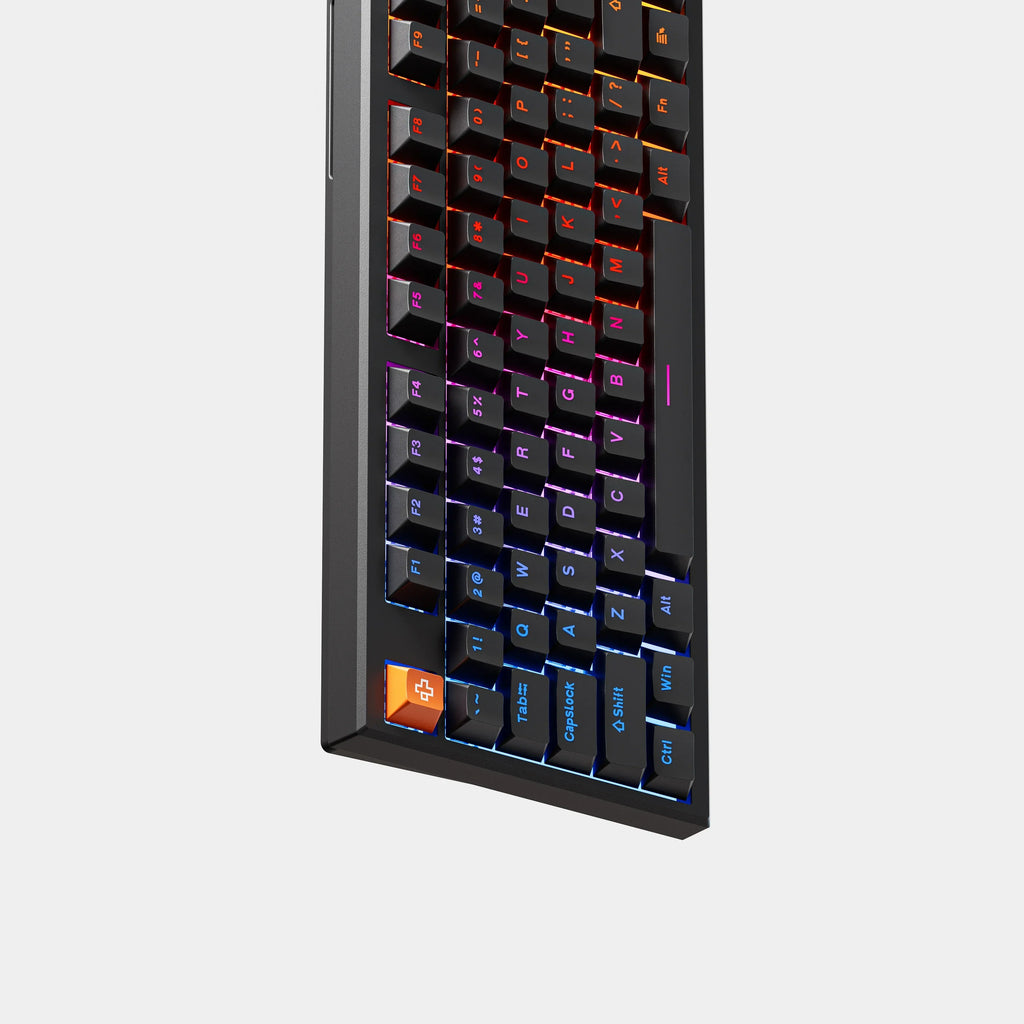 QwertyKey H100 Pro V2 fekete – vezeték nélküli mechanikus gamer billentyűzet, hot-swap, gasket, Full RGB