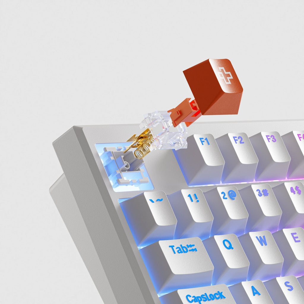QwertyKey H100 Pro V2 fehér – vezeték nélküli mechanikus gamer billentyűzet, hot-swap, gasket, Full RGB
