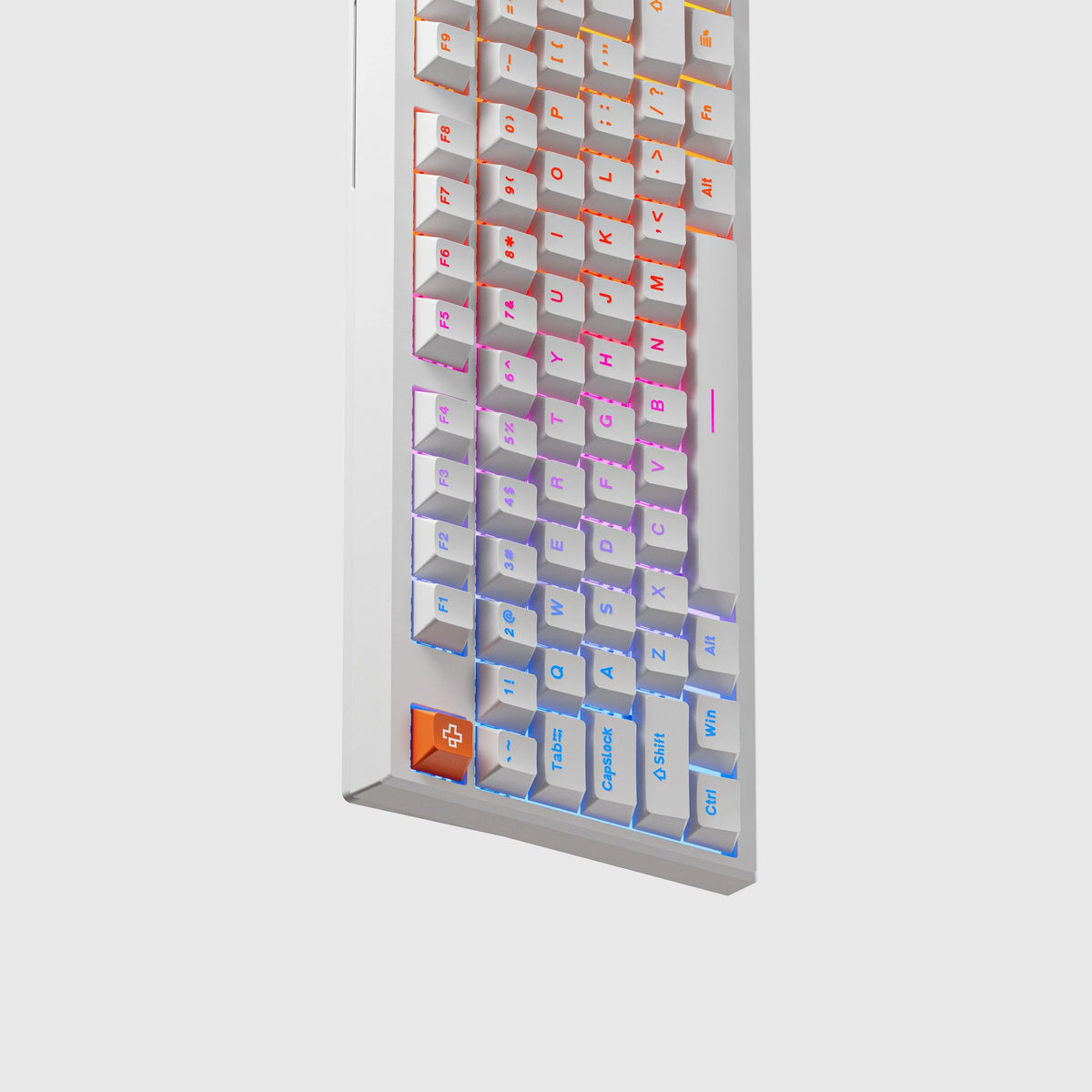 QwertyKey H100 Pro V2 fehér – vezeték nélküli mechanikus gamer billentyűzet, hot-swap, gasket, Full RGB