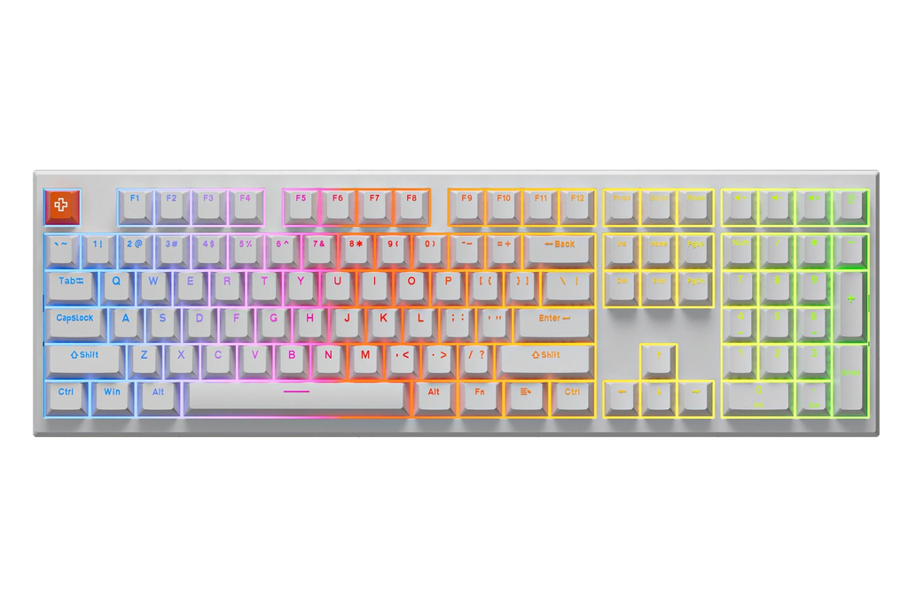 QwertyKey H100 Pro V2 fehér – vezeték nélküli mechanikus gamer billentyűzet, hot-swap, gasket, Full RGB