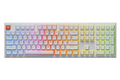 QwertyKey H100 Pro V2 fehér – vezeték nélküli mechanikus gamer billentyűzet, hot-swap, gasket, Full RGB
