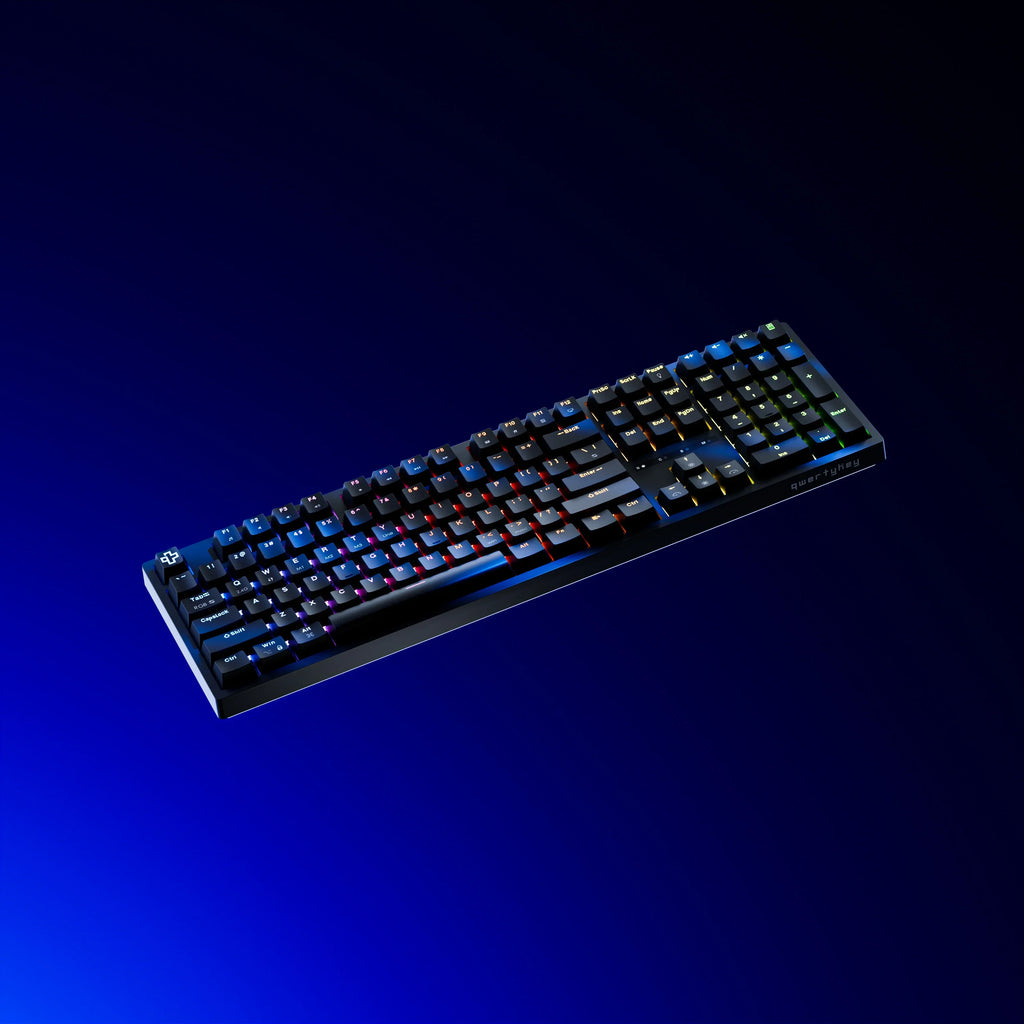 QwertyKey H100 Black – vezeték nélküli mechanikus gamer billentyűzet, hot-swap, Full RGB