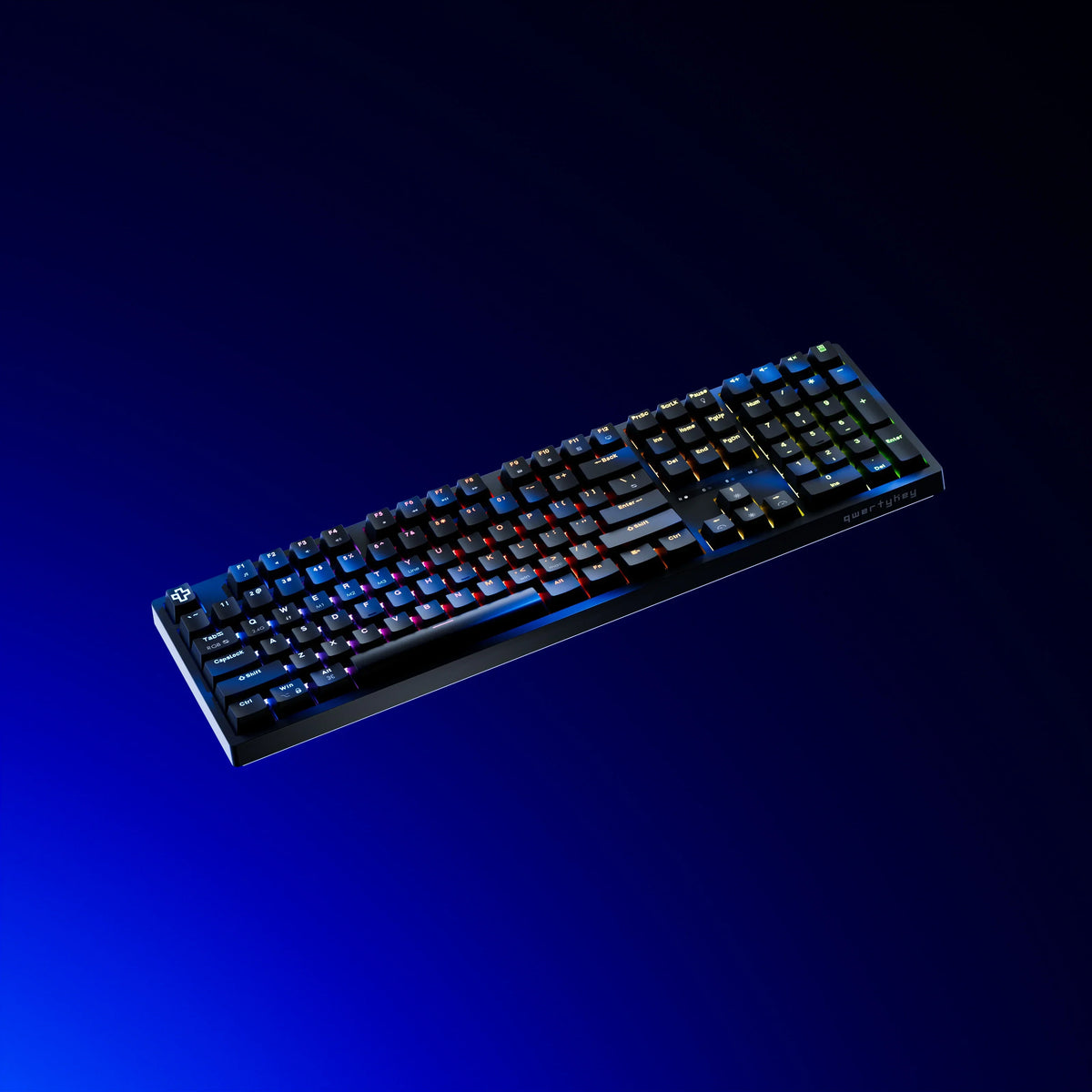 QwertyKey H100 Black – vezeték nélküli mechanikus gamer billentyűzet, hot-swap, Full RGB