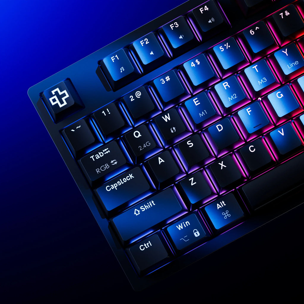 QwertyKey H100 Black – vezeték nélküli mechanikus gamer billentyűzet, hot-swap, Full RGB