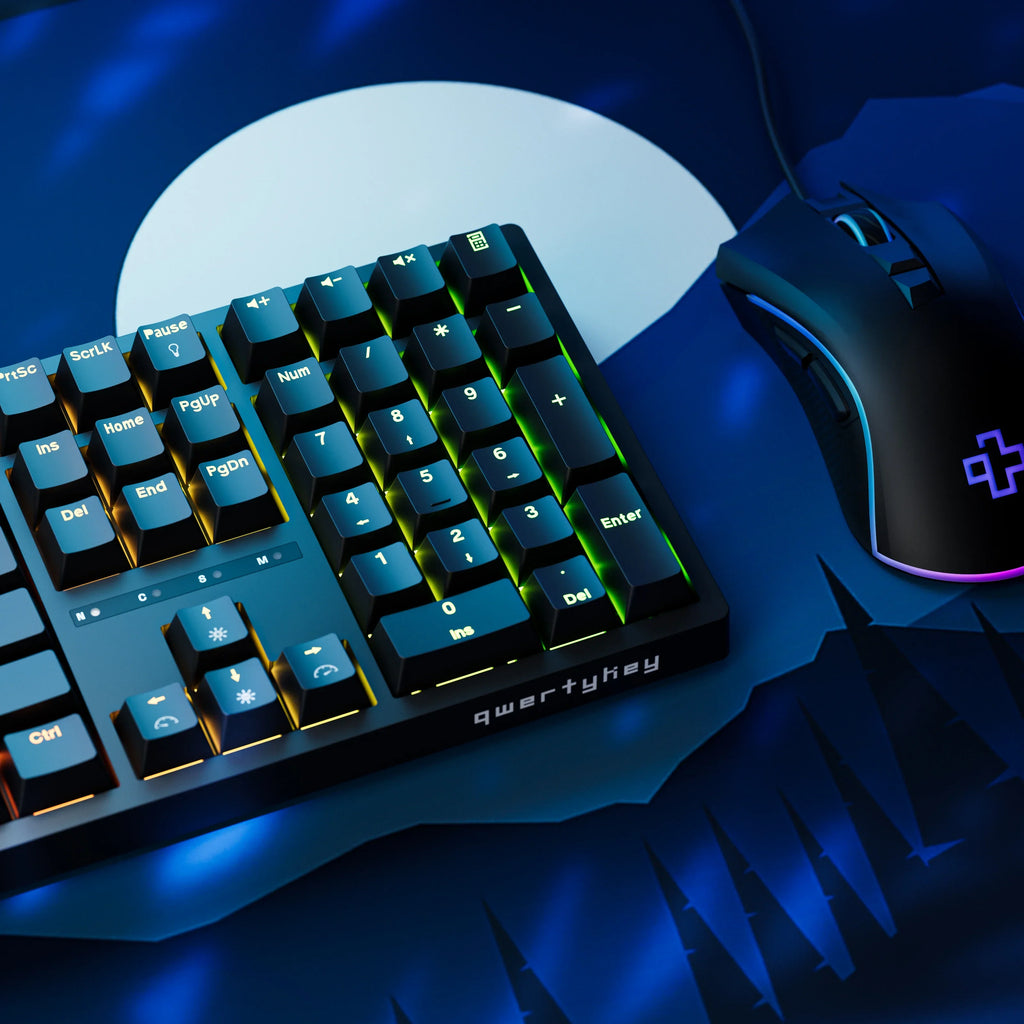 QwertyKey H100 Black – vezeték nélküli mechanikus gamer billentyűzet, hot-swap, Full RGB