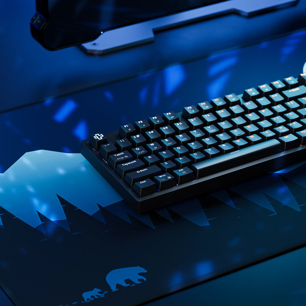 QwertyKey H100 Black – vezeték nélküli mechanikus gamer billentyűzet, hot-swap, Full RGB