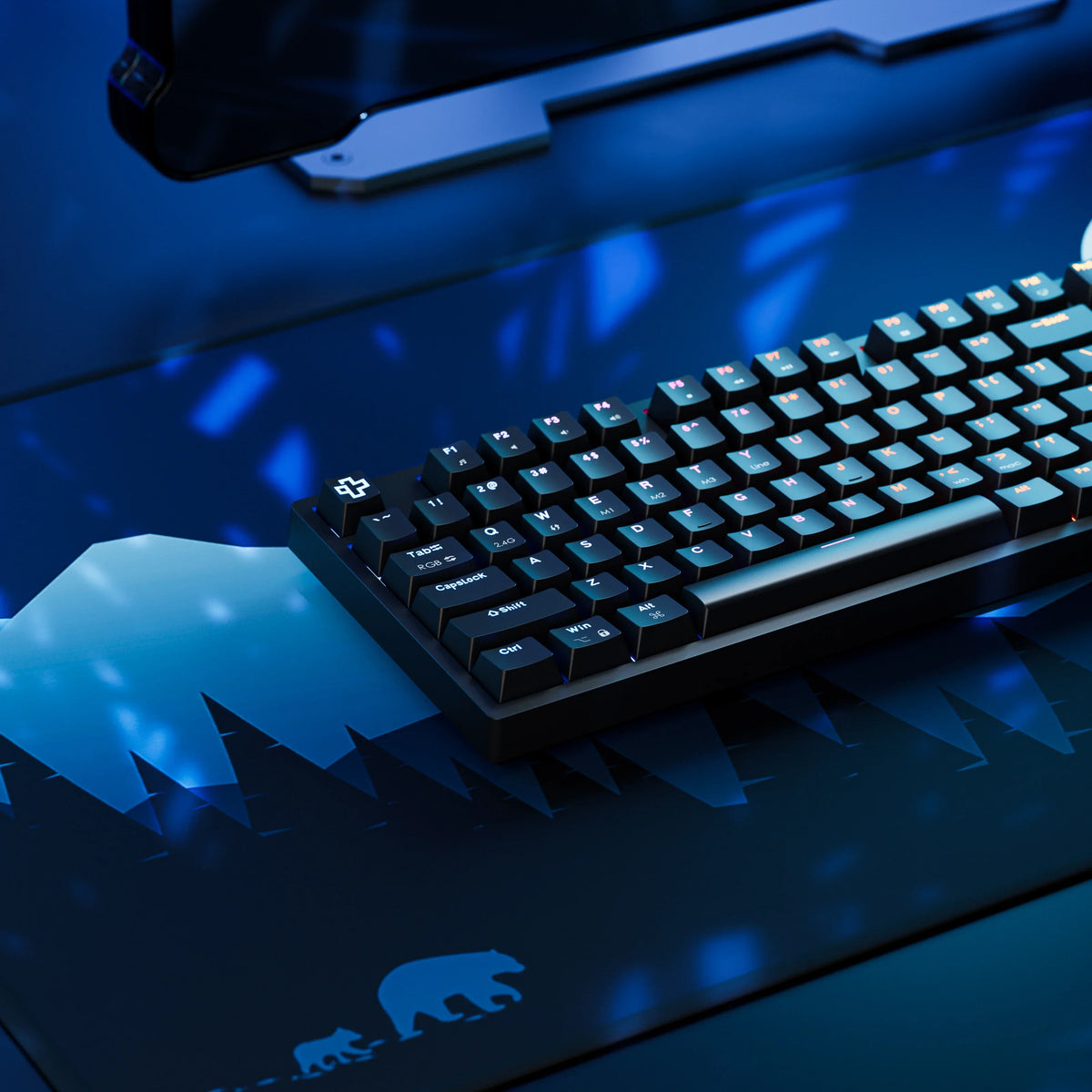 QwertyKey H100 Black – vezeték nélküli mechanikus gamer billentyűzet, hot-swap, Full RGB
