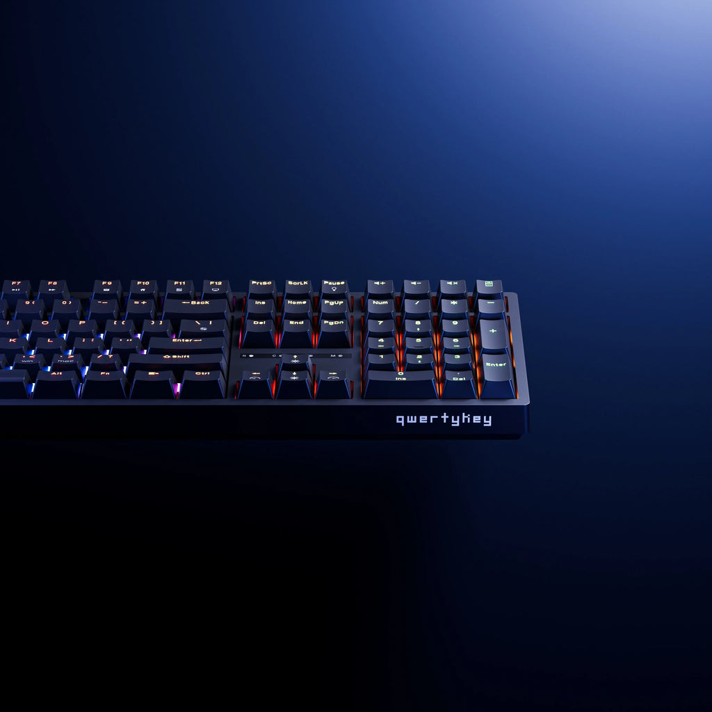 QwertyKey H100 Black – vezeték nélküli mechanikus gamer billentyűzet, hot-swap, Full RGB