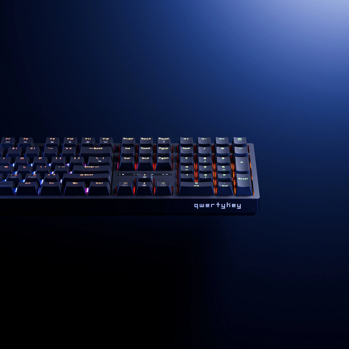 QwertyKey H100 Black – vezeték nélküli mechanikus gamer billentyűzet, hot-swap, Full RGB