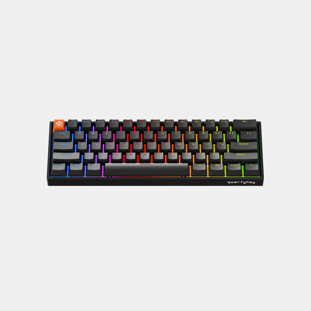 QwertyKey H61 Pro V2 fekete – mechanikus gamer billentyűzet, hot-swap, Full RGB