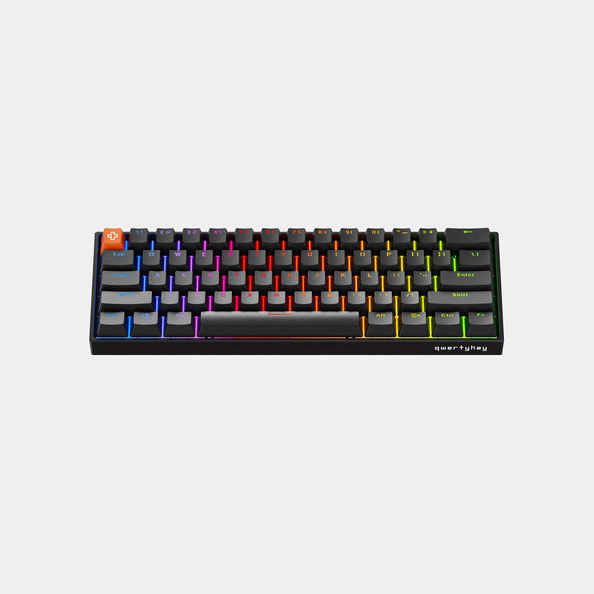 QwertyKey H61 Pro V2 fekete – mechanikus gamer billentyűzet, hot-swap, Full RGB