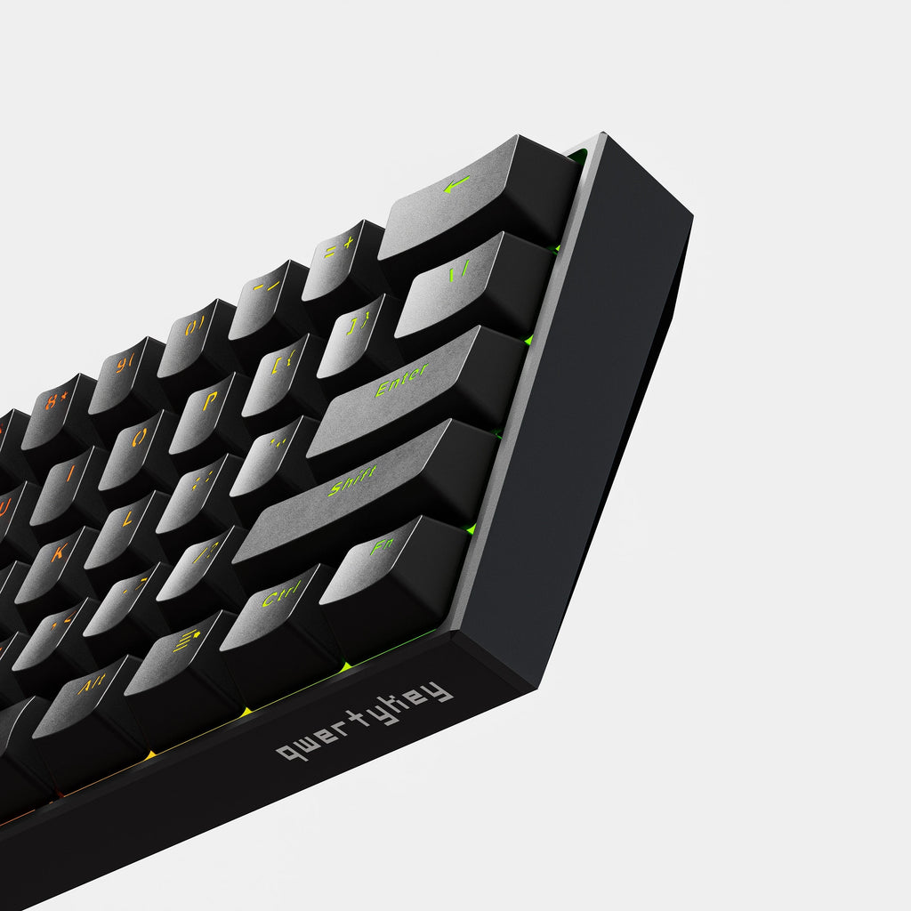 QwertyKey H61 Pro V2 fekete – mechanikus gamer billentyűzet, hot-swap, Full RGB