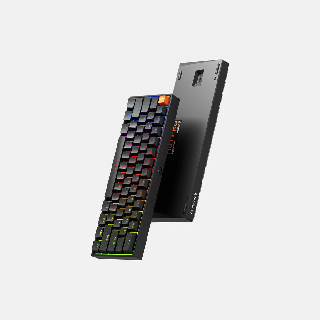 QwertyKey H61 Pro V2 fekete – mechanikus gamer billentyűzet, hot-swap, Full RGB