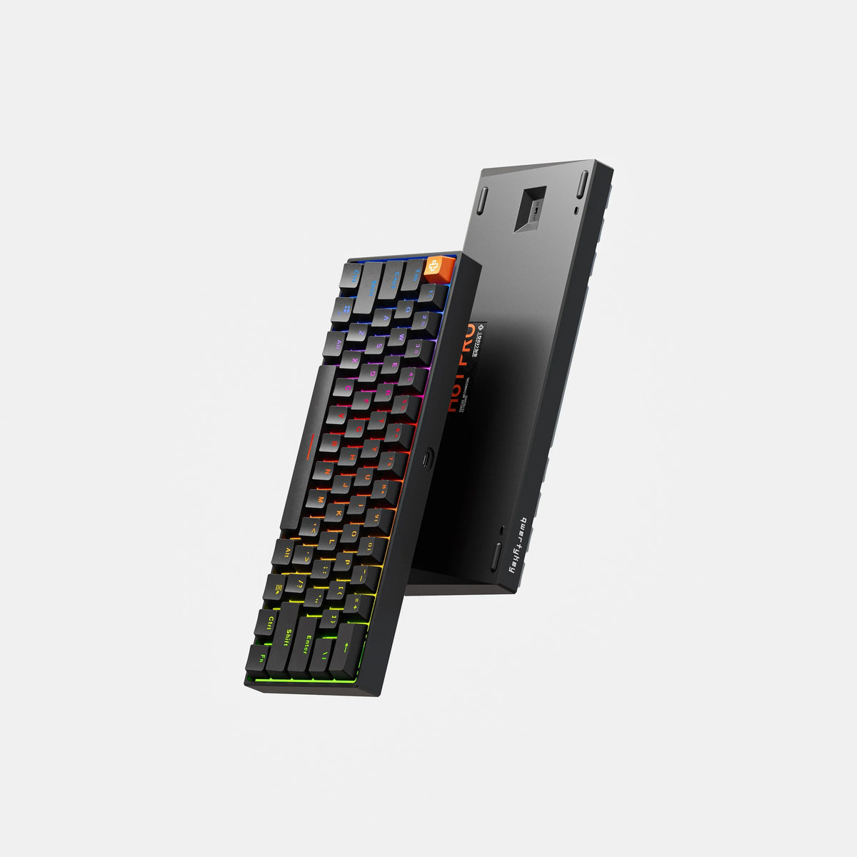 QwertyKey H61 Pro V2 fekete – mechanikus gamer billentyűzet, hot-swap, Full RGB