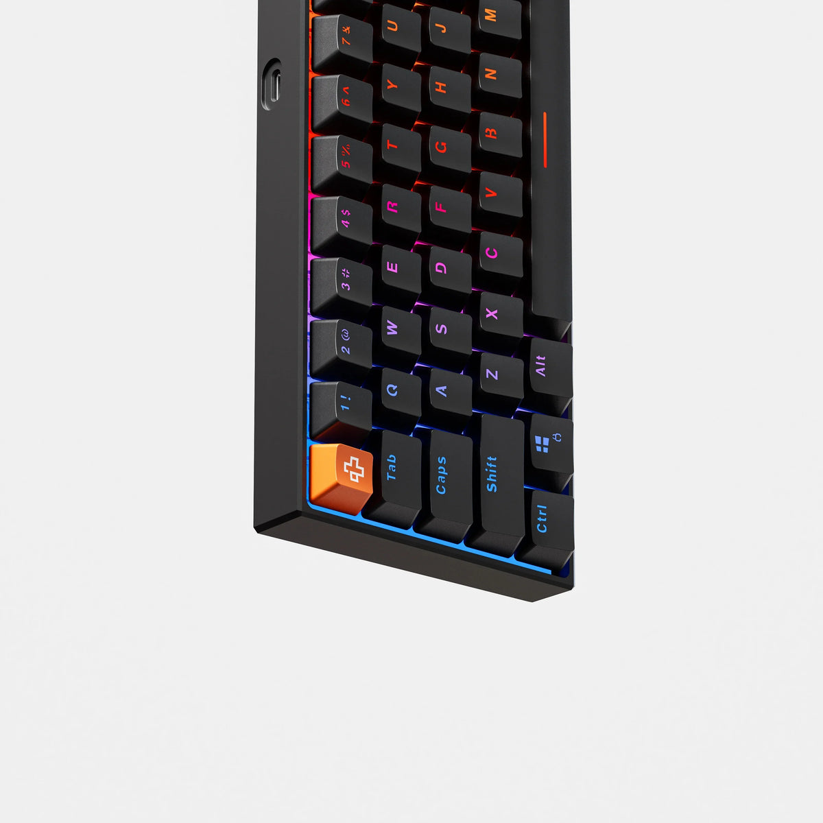 QwertyKey H61 Pro V2 fekete – mechanikus gamer billentyűzet, hot-swap, Full RGB
