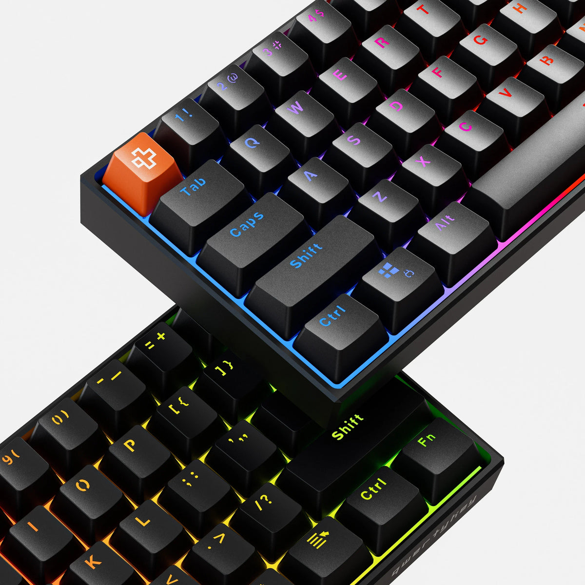 QwertyKey H61 Pro V2 fekete – mechanikus gamer billentyűzet, hot-swap, Full RGB