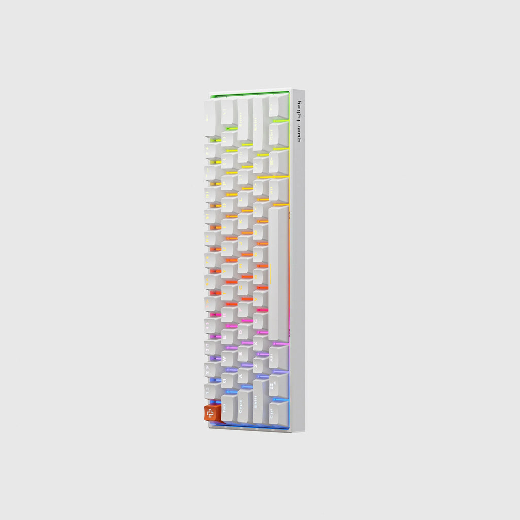 QwertyKey H61 Pro V2 fehér – mechanikus gamer billentyűzet, hot-swap, Full RGB