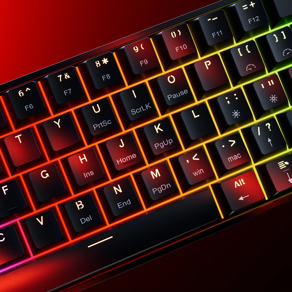 QwertyKey H61 Split Black – mechanikus gamer billentyűzet, hot-swap, Full RGB