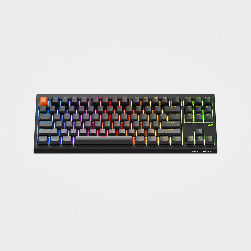 QwertyKey H87 Pro V2 fekete – vezeték nélküli mechanikus gamer billentyűzet, hot-swap, gasket, Full RGB