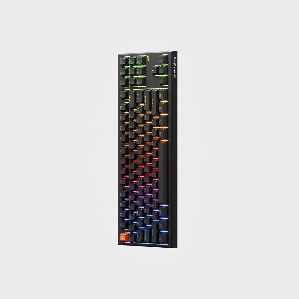 QwertyKey H87 Pro V2 fekete – vezeték nélküli mechanikus gamer billentyűzet, hot-swap, gasket, Full RGB