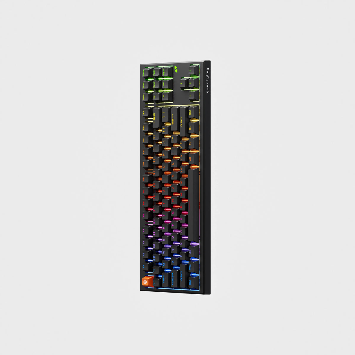 QwertyKey H87 Pro V2 fekete – vezeték nélküli mechanikus gamer billentyűzet, hot-swap, gasket, Full RGB